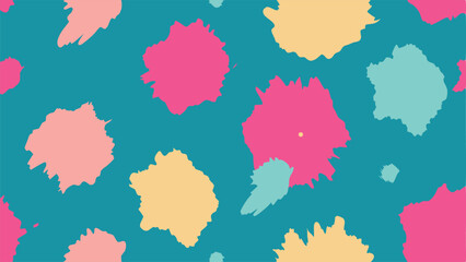 Colorful abstract brushstroke pattern with turquoise pink and yellow for graphic design