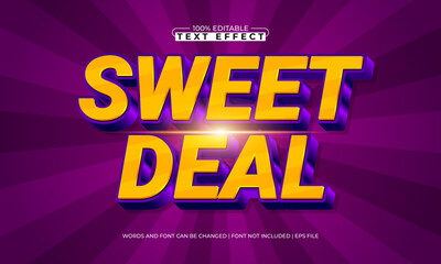 sweet deal editable text effect with a discount and offer text style