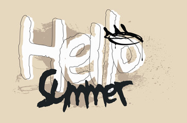 QUOTE, tees art, slogan art Tee, Hello Summer graffiti slogan print, t shirt graphics print vector design, Urban typography hipster street art for t- shirt or sweatshirt.eps