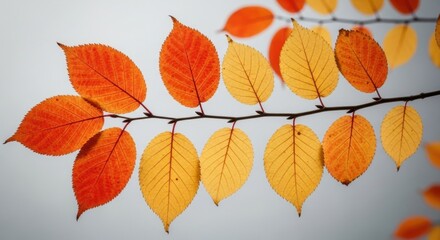 Obraz premium Autumn leaves branch seasonal nature vibrant colors