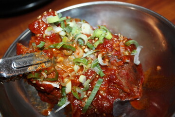 Korean food: Galbi-jjim (braised beef short ribs)