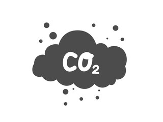 CO2 emission cloud icon, carbon dioxide emits symbol, smoke pollution