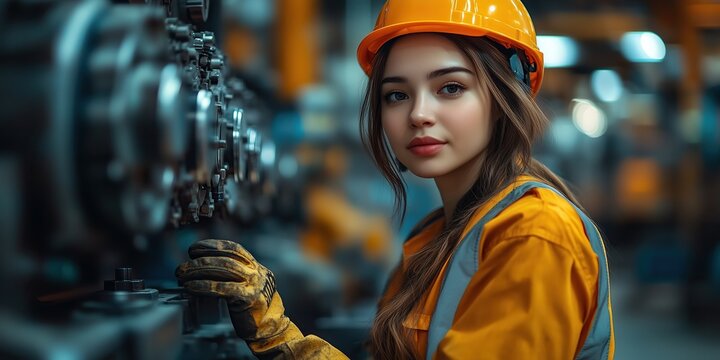 Picture of a female engineer working in a factory