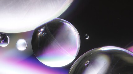 Abstract macro of oil droplets