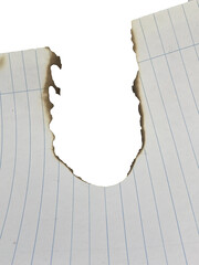 Burnt ruled paper