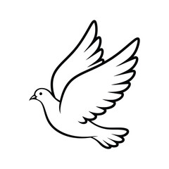 Soaring White Dove Outline: Symbol of Peace and Hope

