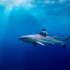 Oceanic predators in azure depths