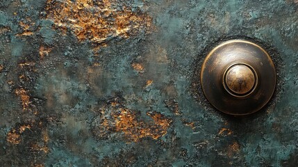 Patina on brass doorknob - macro close-up background texture visual for conceptual abstract grunge or design uses