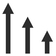 徐々に統計した数値が下降するグラフの矢印アイコン