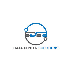 A **Data Center Solutions** logo conveys trust, security, and efficiency. It visually represents robust infrastructure and seamless connectivity, highlighting innovative technology for reliable data m