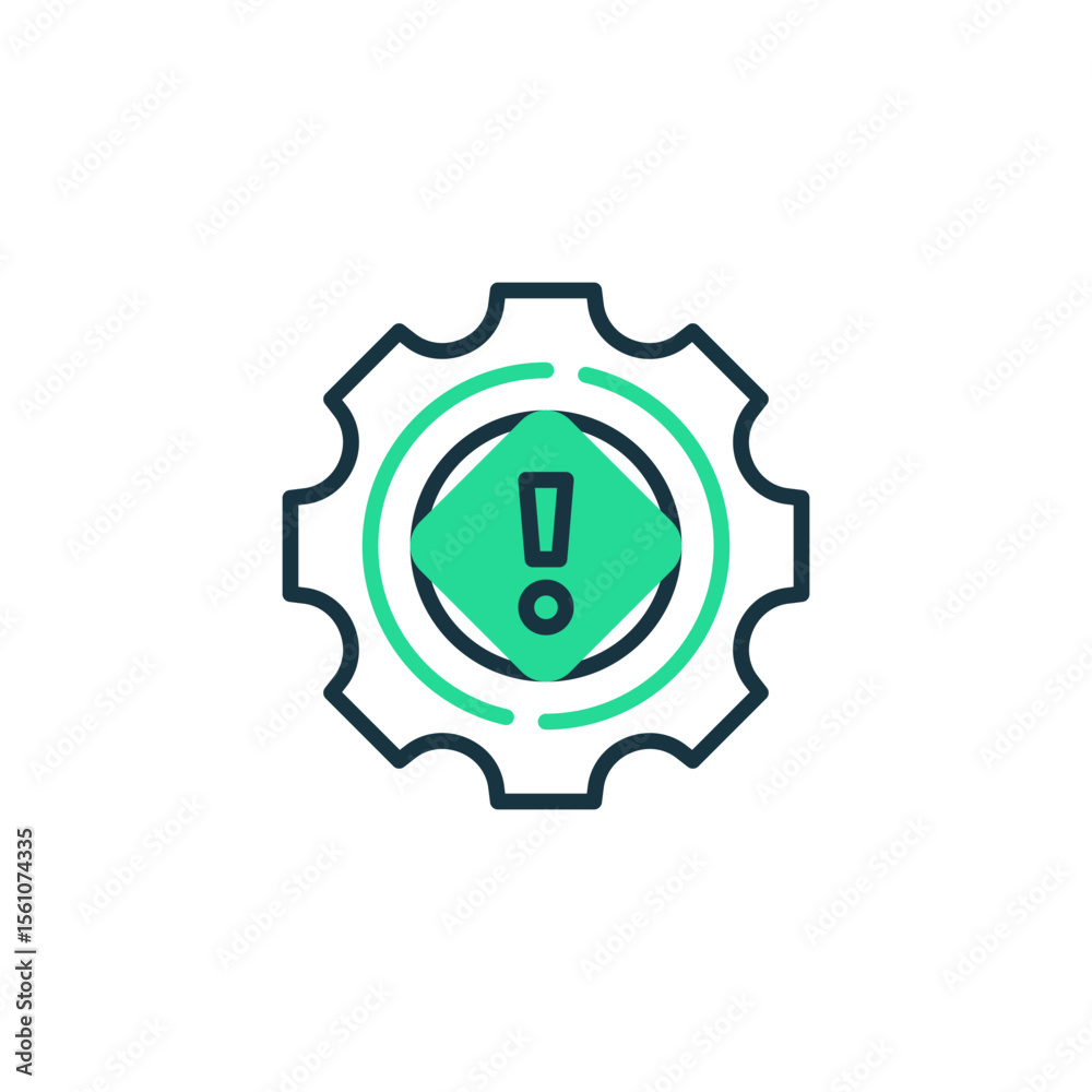 Poster error fixing two tone color icon. linear style sign for mobile concept and web design. outline vecto