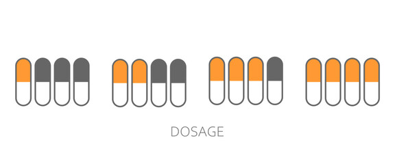 Drug prescription for treatment medication. Pharmaceutical medicament various dosage. Pharmacy theme, capsule pills with medicine antibiotic in packages. Medicine or capsules.