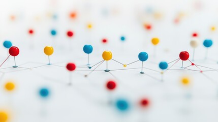 Colorful Social Media Icons Connecting in Isolated Layout Design