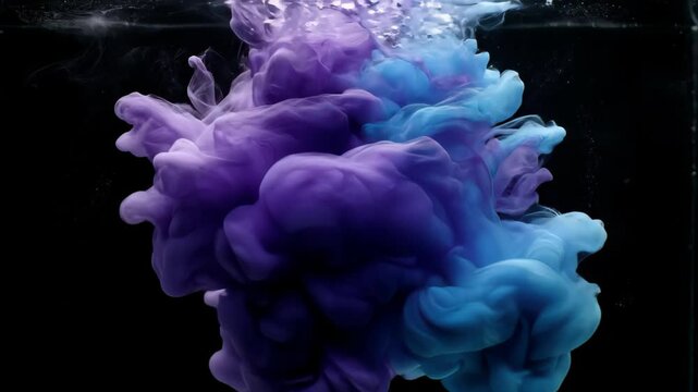 Abstract Purple and Blue Ink in Water