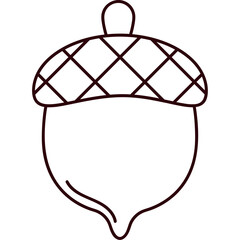 Minimalist Acorn Illustration in Flat Line Style
