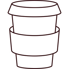 Flat Design Plastic Coffee Cup Vector Illustration