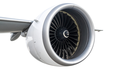 Jet engine for airplanes Isolated on Transparent or White Background