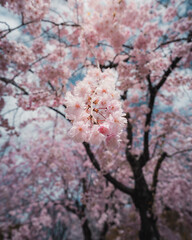 Cherry blossoms in full bloom. Nagano, Japan.