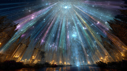 Hathor's Emotional Spectrometer: Egyptian Quantum Deity Nine Gods Quantum State Epic (Prism Core, Seven-color Beams, Holographic Projections)
