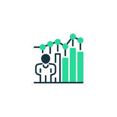 Obraz premium Financial Advisor Two Tone Color Icon. linear style sign for mobile concept and web design. Outline vector icon.