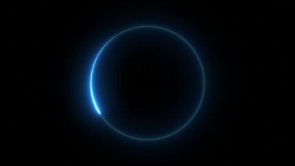 Cyan circle glow border concept on the transparent background. alpha channel, seamless loop, abstract glowing neon line cyan color circular lens animation neon light. Motion graphics of border icon. - Powered by Adobe