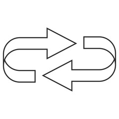 楕円形に回転する矢印アイコン