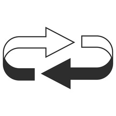 楕円形に回転する矢印アイコン