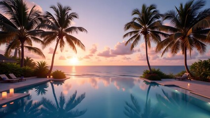 palm trees at sunset
