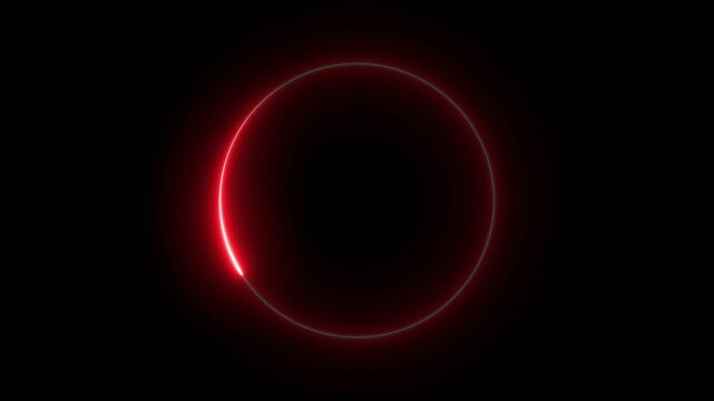 Cyan circle glow border concept on the transparent background. alpha channel, seamless loop, abstract glowing neon line cyan color circular lens animation neon light. Motion graphics of border icon.