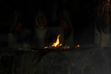 fire in the fireplace