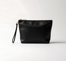 An isolated, elegant black or brown leather bag, briefcase or handbag a stylish business and travel accessory