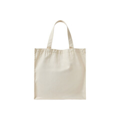 White tote bag with handles in minimalist design and neutral color  