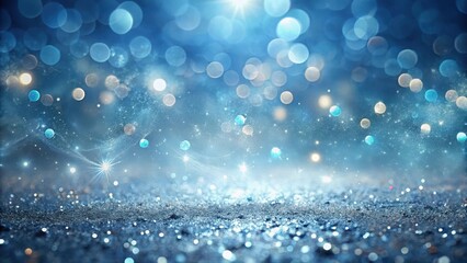 Shimmering Blue Sparkle Background A Magical Festive Scene with Glittering Texture and Soft Bokeh Lights