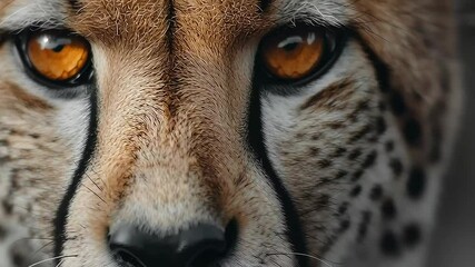 Close-Up of Cheetah Face with Striking Brown Eyes and Spots with ai generated - Powered by Adobe