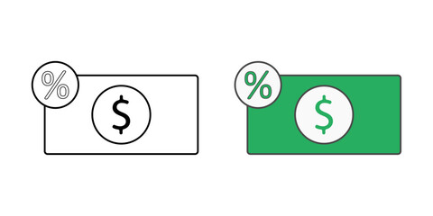 Late fee applied icon with money symbol and percentage sign, perfect for finance, BNPL penalties, and overdue payment illustrations.