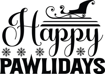 Basic RGB Happy Pawlidays svg design