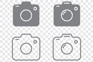 Camera icon set. photo camera in flat style symbol. photography camera line art signs, vector illustration