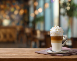 Delightful Layered Coffee with Whipped Cream Topping