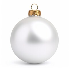 Elegant White Christmas Bauble Ornament Isolated
