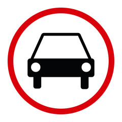 No Entry Sign for Motor Vehicles – Vector Traffic Icon