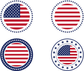 Patriotic USA Flag Designs with Star Border.