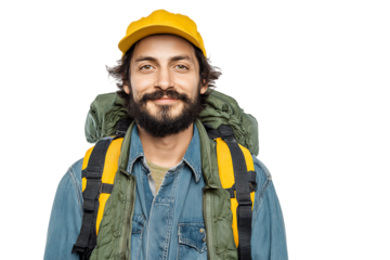 Portrait of a happy hiker ready for adventure.