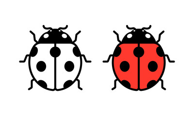 Vector Ladybug Flat Illustration