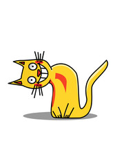 Illustration of a yellow cat