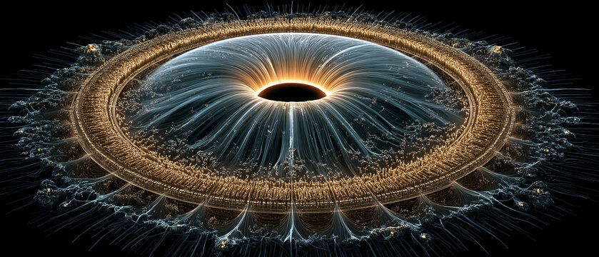 Egyptian Quantum Pantheon Creation Epic: Aten Photonic Matrix &ndash; Solar Disk Radiating Light Quantum Tentacles, Myth-Sustainable Energy Sci-Fi Scene (Sci-Fi Design, Sacred Light Energy, Future Cosmic Te