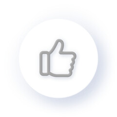 Neumorphism Icon Thumbs Up Icon Soft Drop Shadow on Dark Background Neumorphic UI UX Design User Interface Neumorphism Shadow