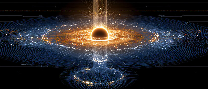 Egyptian Quantum Pantheon Creation Epic: Aten Photonic Matrix &ndash; Solar Disk Radiating Light Quantum Tentacles, Myth-Sustainable Energy Sci-Fi Scene (Sci-Fi Design, Sacred Light Energy, Future Cosmic Te