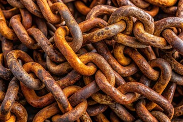 Fototapeta premium Intricate Network of Oxidized Metal Links A Textured Study of Rust and Decay