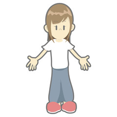 手を広げる女性