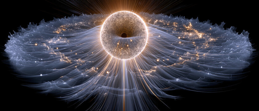 Egyptian Quantum Pantheon Creation Epic: Aten Photonic Matrix &ndash; Solar Disk Radiating Light Quantum Tentacles, Myth-Sustainable Energy Sci-Fi Scene (Sci-Fi Design, Sacred Light Energy, Future Cosmic Te
